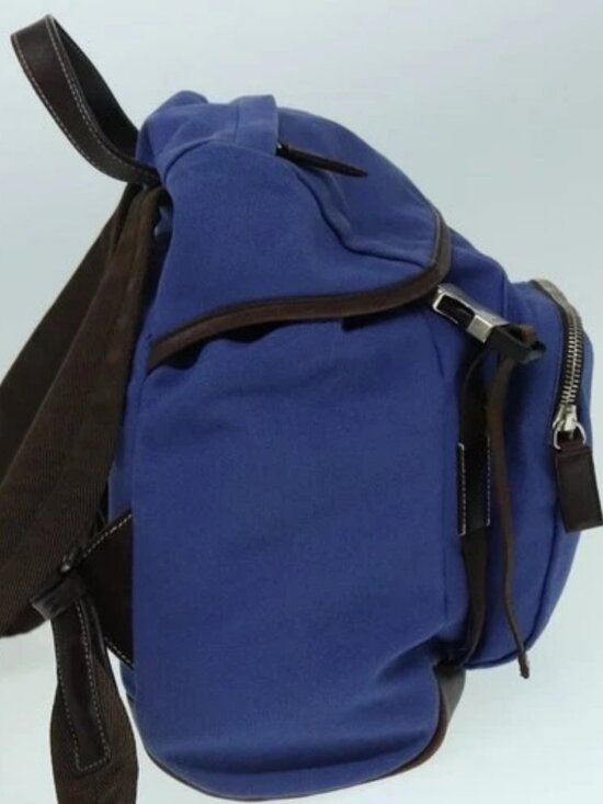 PRADA Backpack Canvas Blue Auth 88293 main image 14
